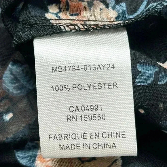 Maison d’ Amelie Semi Sheer Boho Floral Blouse Size L - Picture 4 of 7